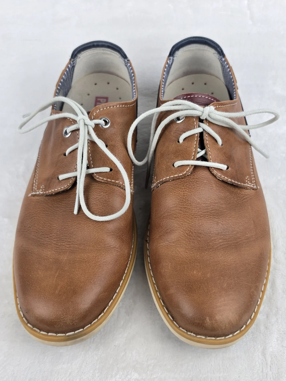 Pikolinos Mens EU 40 US 7.5 Tan Cognac Leather Lace Up Oxford